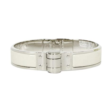 Hermes Pannacotta Cream Enamel/Palladium Charniere Narrow 